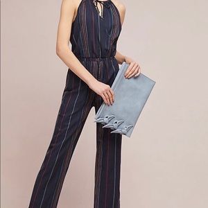 Anthropologie STRIPED HALTER JUMPSUIT